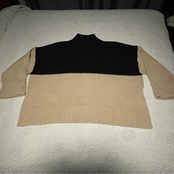 ASOS design curve high neck sweater size 22 colour block black and camel - Picture 4 of 9